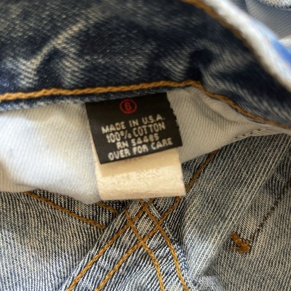 Dungarees Women's American Eagle Cut off Jean Shorts Y2k Lt Blue Size 6 - Picture 4 of 5